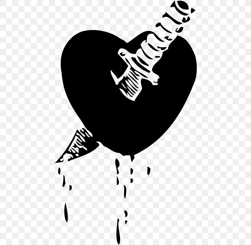 Knife Heart Stabbing Clip Art, PNG, 466x800px, Watercolor, Cartoon, Flower, Frame, Heart Download Free