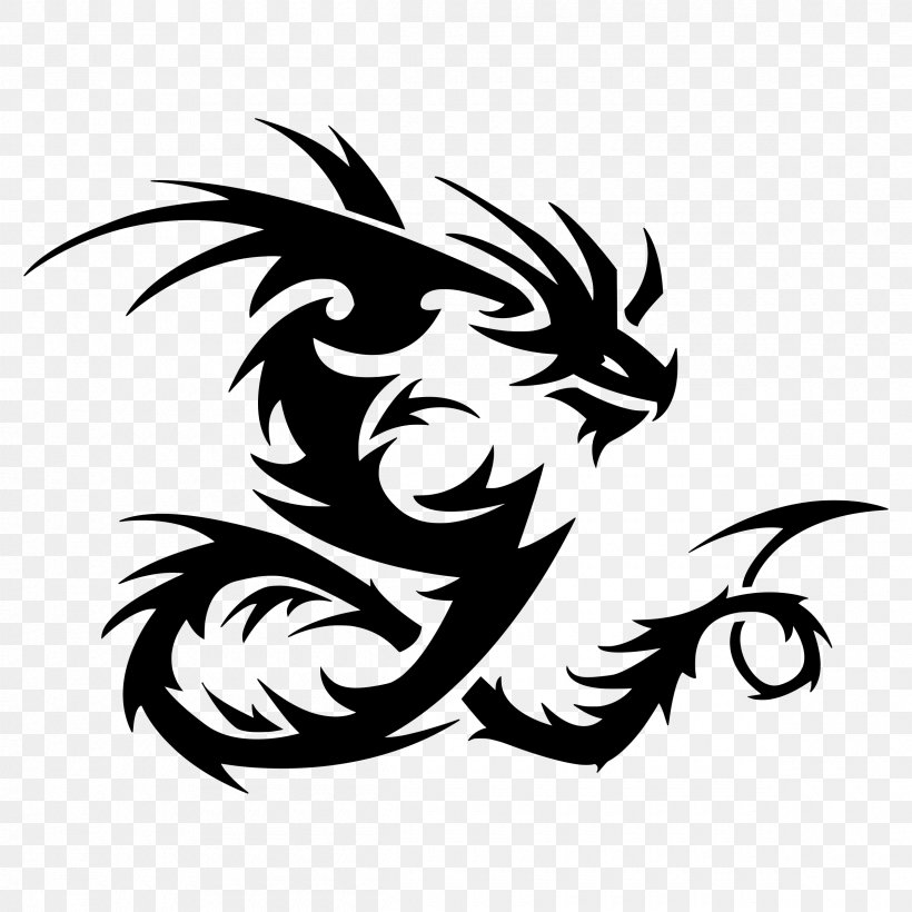 Dragon Tribe Desktop Wallpaper Clip Art, PNG, 2400x2400px, Dragon, Art, Black And White, Fantasy, Fictional Character Download Free
