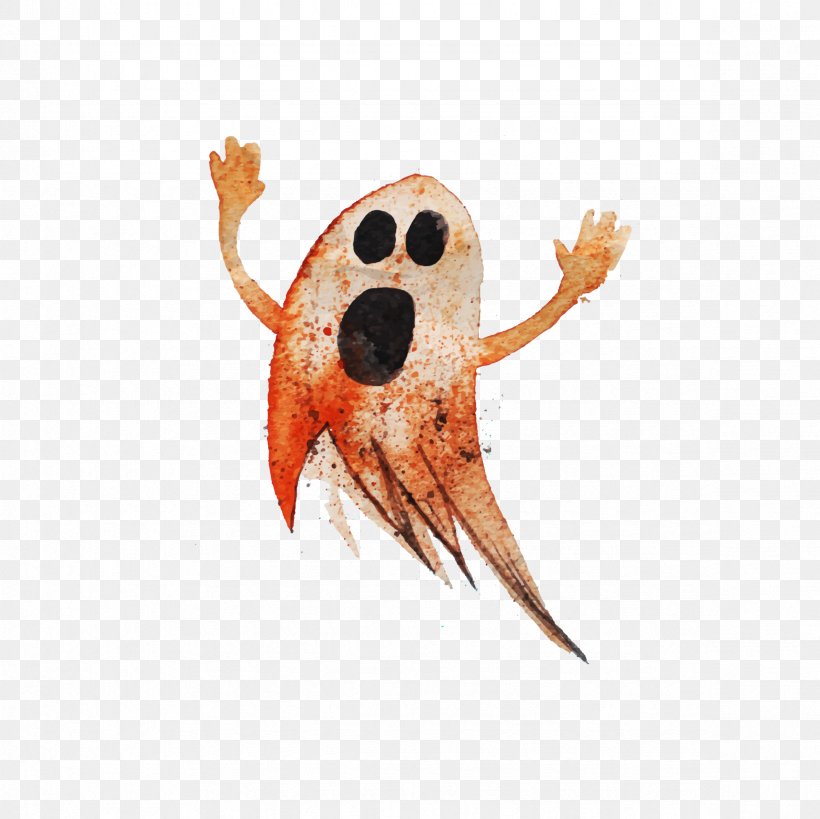 Halloween Watercolor Painting Ghost Illustration, PNG, 2362x2362px, Halloween, Ghost, Invertebrate, Organism, Party Download Free