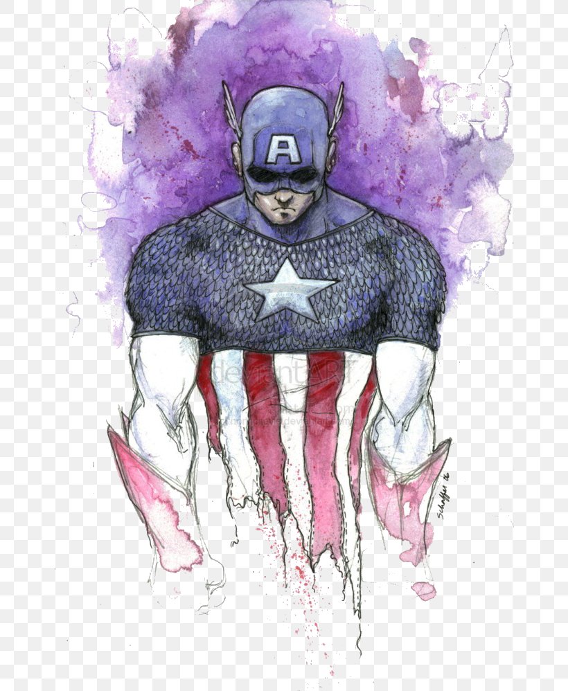 Captain America Batman Watercolor Painting Art Superhero, PNG, 665x998px, Watercolor, Cartoon, Flower, Frame, Heart Download Free