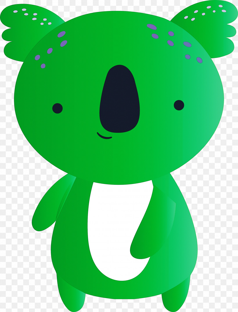 Green Cartoon Animal Figure Koala, PNG, 2292x2999px, Green, Animal Figure, Cartoon, Koala Download Free