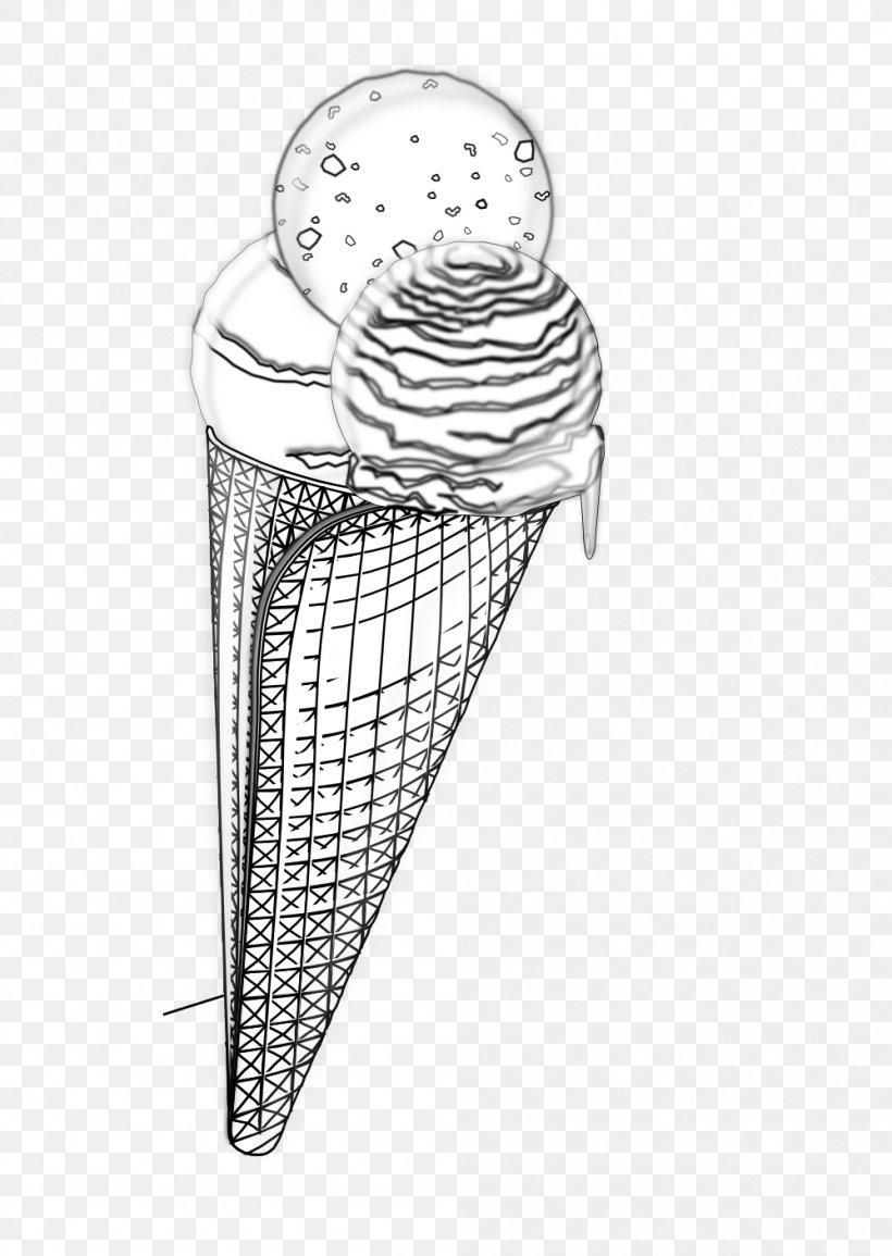 Ice Cream Cones Drawing Line, PNG, 999x1408px, Ice Cream Cones, Black And White, Body Jewellery, Body Jewelry, Cone Download Free