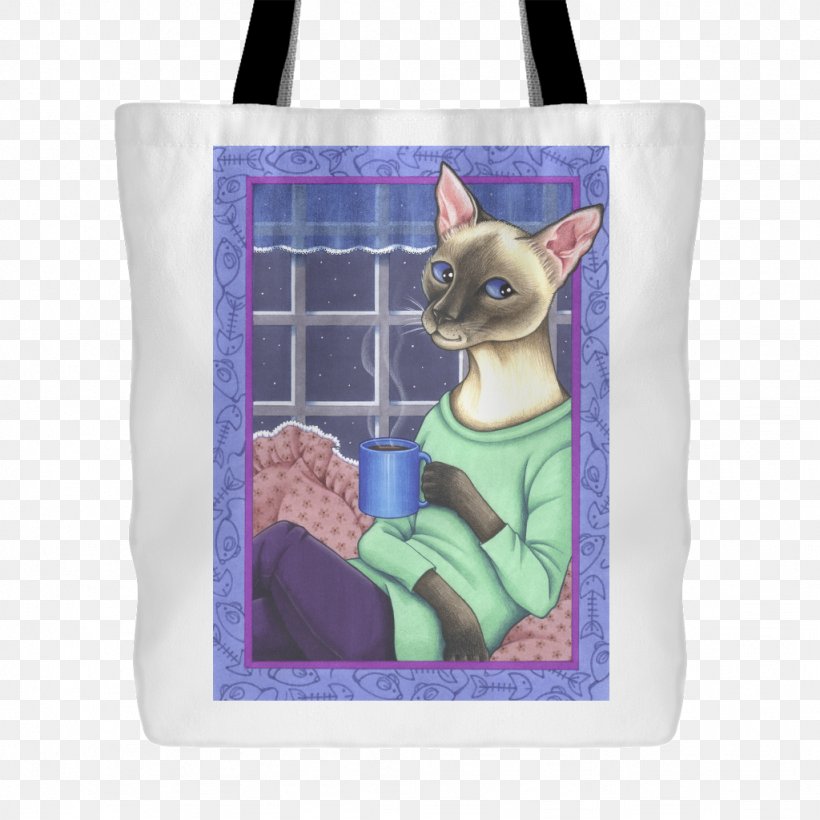 Tote Bag, PNG, 1024x1024px, Tote Bag, Bag, Cat, Handbag, Purple Download Free