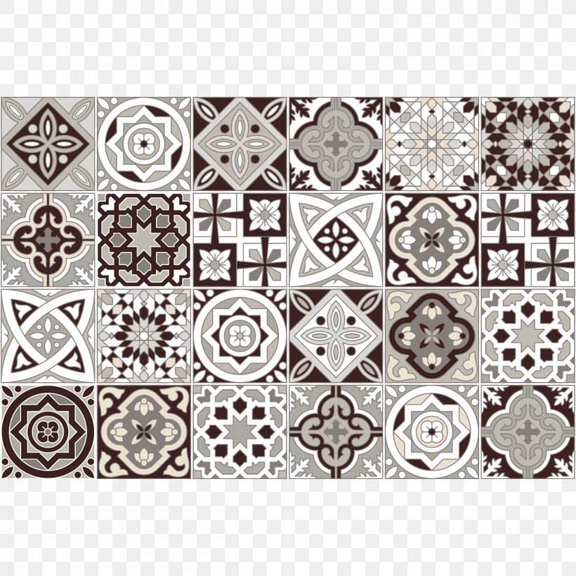 Cement Tile Carrelage Sticker Wall, PNG, 1200x1200px, Tile, Area, Azulejo, Bathroom, Black And White Download Free