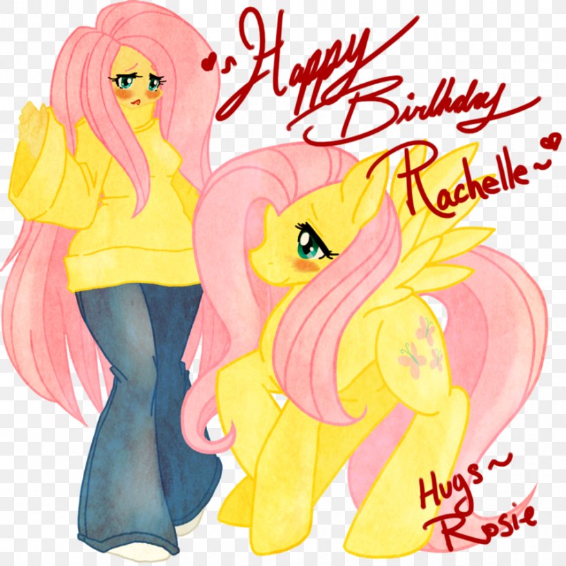 Fluttershy Cutie Mark Crusaders Yellow Happy Birthday Happiness, PNG, 894x894px, Watercolor, Cartoon, Flower, Frame, Heart Download Free