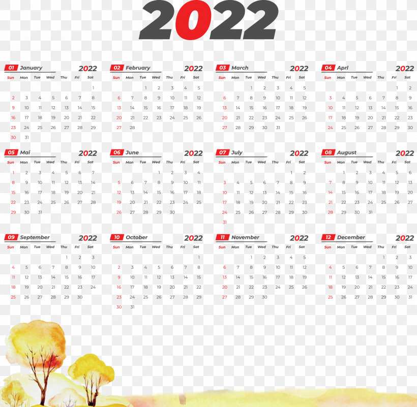 2022 Yeary Calendar 2022 Calendar, PNG, 3000x2933px, 1000000, Calendar System, Project, Royaltyfree, Template Download Free
