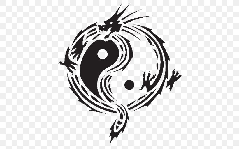 Chinese Dragon Drawing Yin And Yang, PNG, 512x512px, Chinese Dragon, Art, Black And White, Dragon, Dragoon Download Free