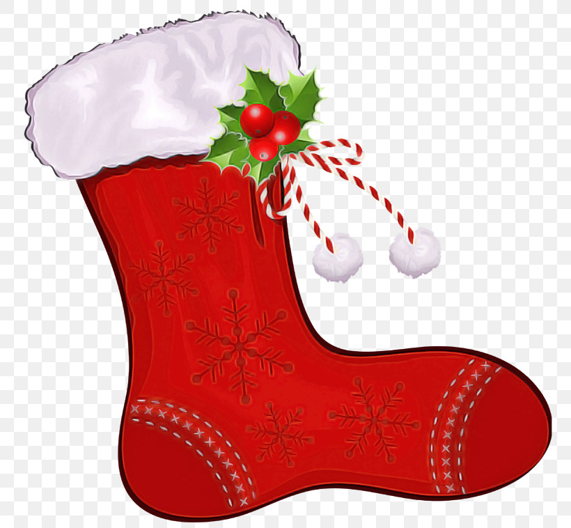 Christmas Stocking, PNG, 800x758px, White, Christmas Decoration, Christmas Stocking, Footwear, Holly Download Free