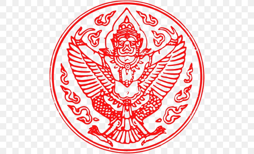 Emblem Of Thailand Garuda Symbol, PNG, 500x500px, Thailand, Area, Art, Bhumibol Adulyadej, Black And White Download Free