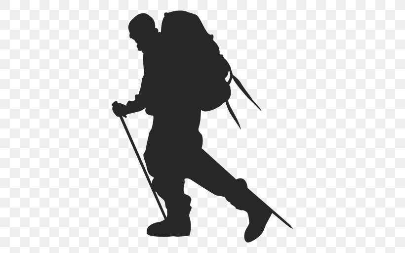 Hiking Silhouette Clip Art, PNG, 512x512px, Hiking, Black, Black And White, Camping, Joint Download Free