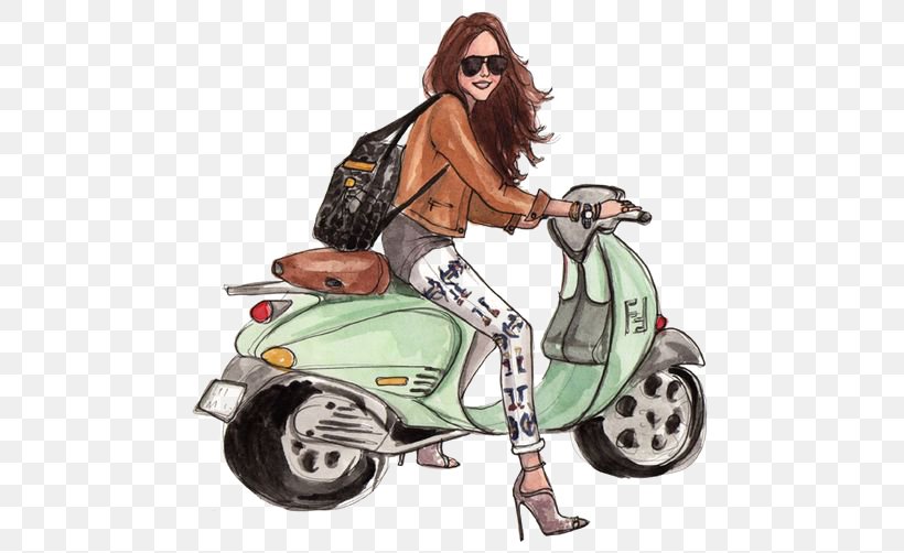 Scooter Vespa Drawing Illustration, PNG, 564x502px, Watercolor, Cartoon, Flower, Frame, Heart Download Free