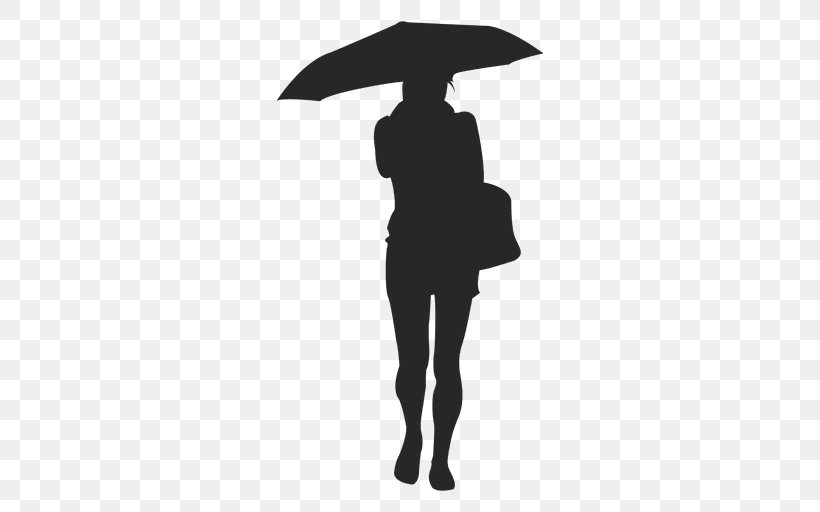 Umbrella Silhouette Drawing Woman, PNG, 512x512px, Umbrella, Black, Black And White, Child, Drawing Download Free