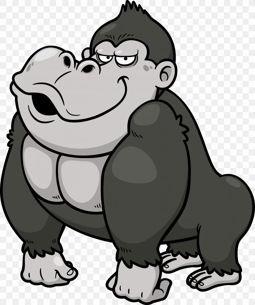 Gorilla Royalty-free Stock Photography Clip Art, PNG, 2719x3252px, Gorilla, Animation, Artwork, Bear, Black And White Download Free
