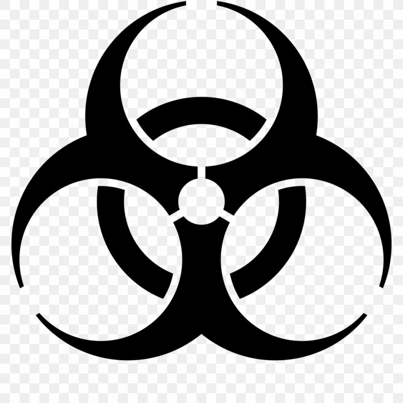 Biological Hazard Symbol Biological Warfare Clip Art, PNG, 1000x1000px, Biological Hazard, Artwork, Biological Warfare, Biology, Black And White Download Free
