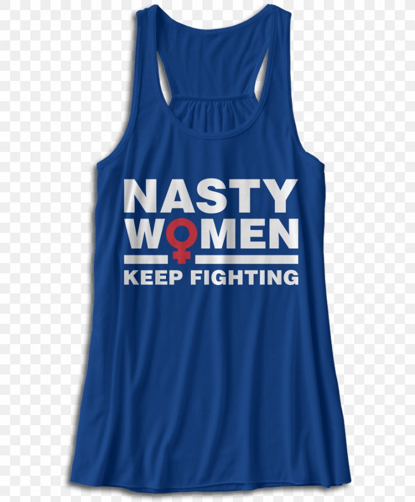 T-shirt Sleeveless Shirt Nasty Woman 2017 Women's March, PNG, 900x1089px, Tshirt, Active Shirt, Active Tank, Blue, Brand Download Free