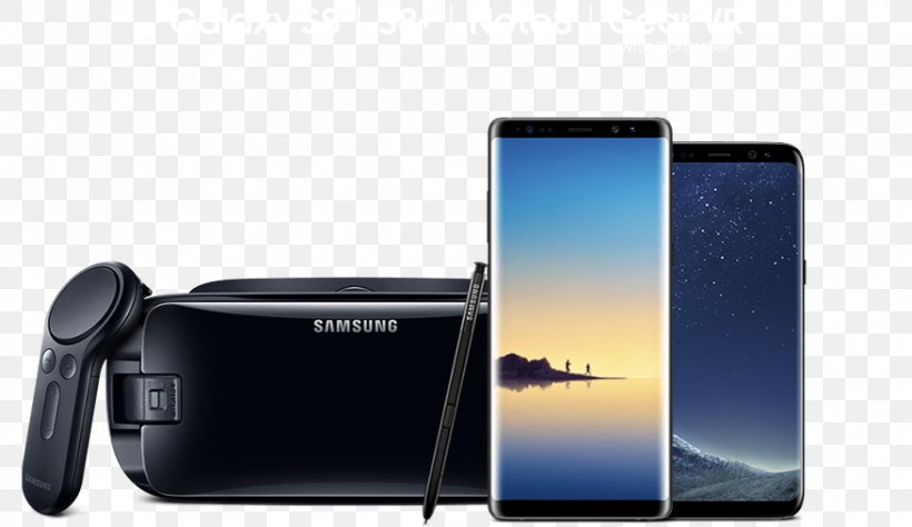 Samsung Galaxy Note 8 Samsung Galaxy S9 Samsung Gear VR Samsung Galaxy S8 Samsung Gear 360, PNG, 877x507px, Samsung Galaxy Note 8, Cellular Network, Communication Device, Electronic Device, Electronics Download Free
