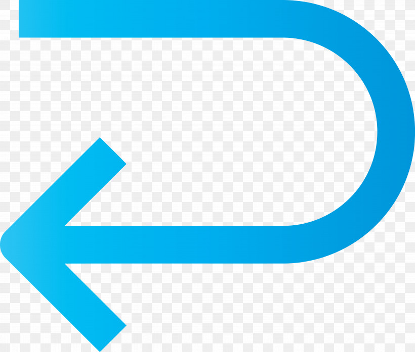 Gradient Blue U-shaped Left Arrow, PNG, 5062x4305px, Blue, Aqua, Arrow, Azure, Electric Blue Download Free