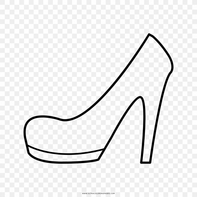 High-heeled Shoe Drawing Absatz Coloring Book, PNG, 1000x1000px, Watercolor, Cartoon, Flower, Frame, Heart Download Free
