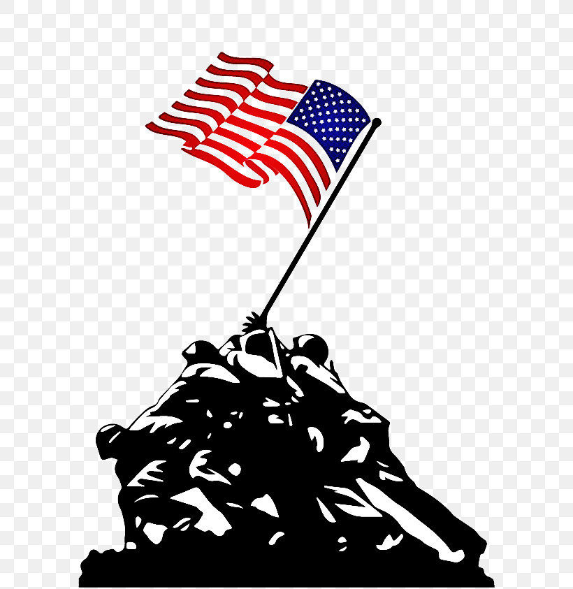 Raising The Flag On Iwo Jima Silhouette Royalty-free Text Cartoon, PNG, 596x843px, Raising The Flag On Iwo Jima, Cartoon, Royaltyfree, Silhouette, Text Download Free