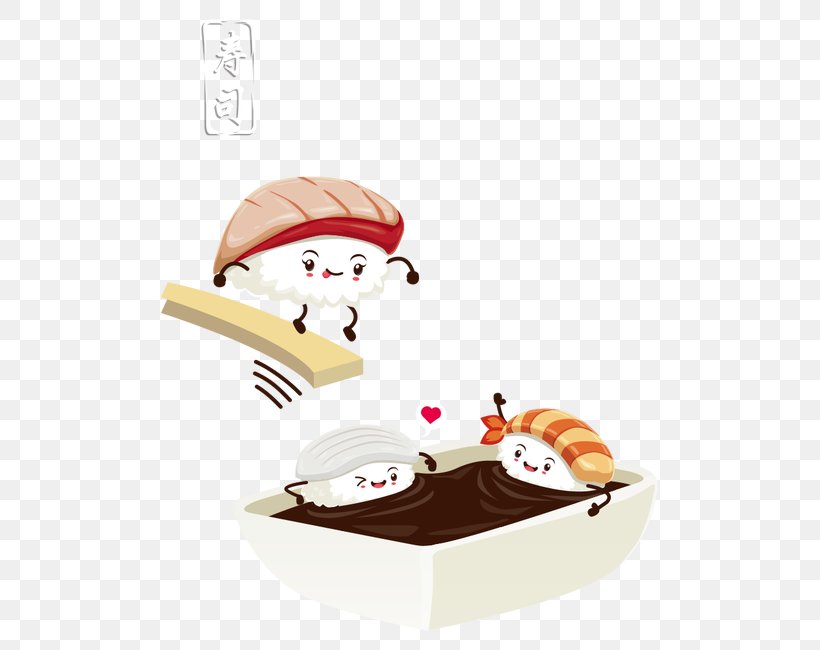 Sushi Onigiri Japanese Cuisine Sashimi Cartoon, PNG, 650x650px, Sushi, Animation, Cartoon, Cuisine, Food Download Free