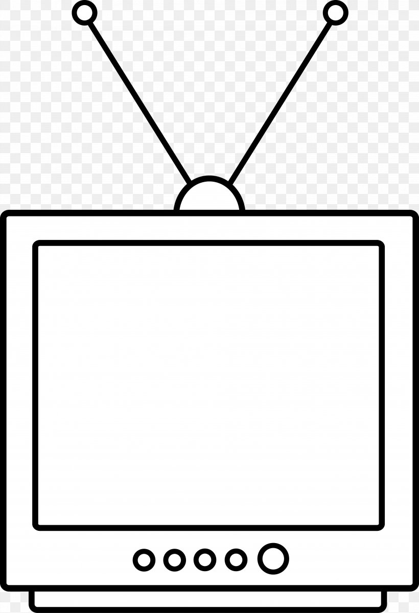 Black And White Television Clip Art, PNG, 3793x5558px, Black And White, Area, Black, Diagram, Line Art Download Free
