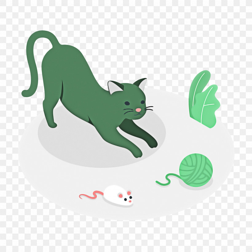 Cat Dog Cartoon Whiskers Tail, PNG, 2000x2000px, Cat, Cartoon, Dog, Drawing, Green Download Free