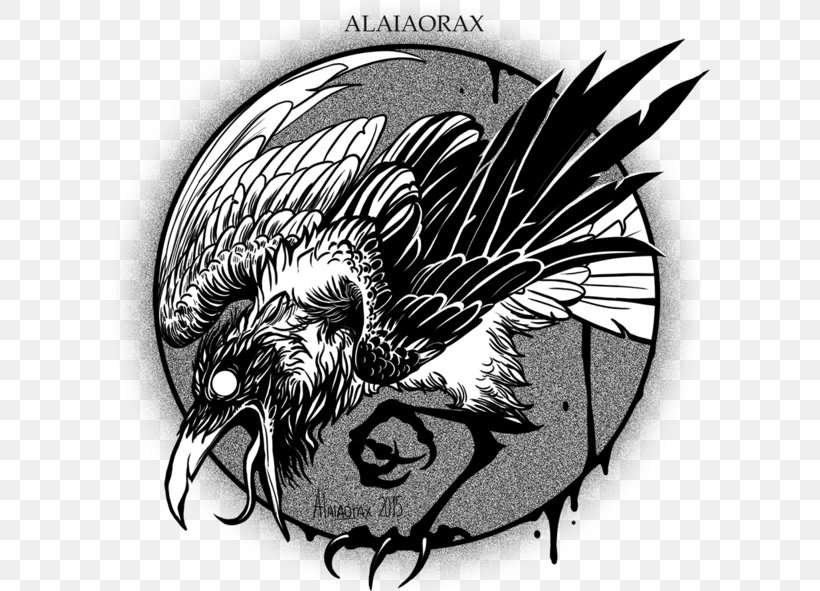 Common Raven Tattoo Artist Crow Bird, PNG, 600x591px, Common Raven, Art, Beak, Bird, Bird Of Prey Download Free