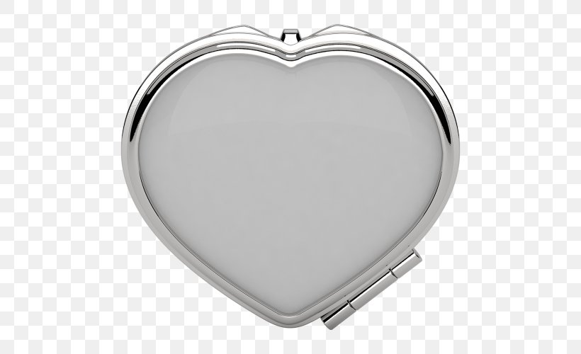 Silver Product Design, PNG, 500x500px, Silver, Fashion Accessory, Heart, Locket, Makeup Mirror Download Free