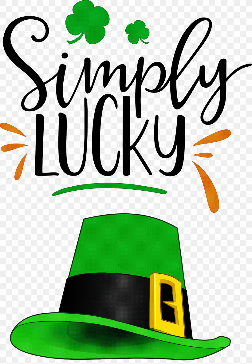 Simply Lucky Lucky St Patricks Day, PNG, 2077x3000px, Lucky, Green, Hat, Line, Logo Download Free