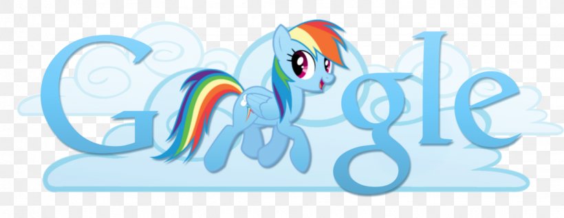 Rainbow Dash Twilight Sparkle Applejack Pinkie Pie Google Logo, PNG, 1432x557px, Rainbow Dash, Applejack, Area, Art, Blue Download Free