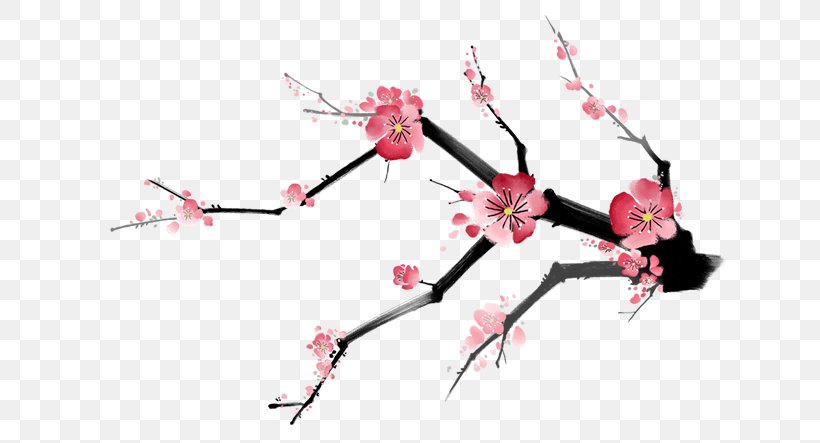 Ink Wash Painting Plum Blossom, PNG, 635x443px, Ink Wash Painting, Blossom, Branch, Cherry Blossom, Chimonanthus Praecox Download Free