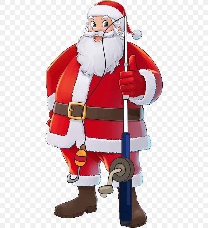 Santa Claus Fishing Christmas Card Gift, PNG, 465x900px, Santa Claus, Angling, Christmas, Christmas Card, Christmas Ornament Download Free