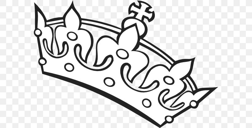 Crown Tiara Princess Cartoon Clip Art, PNG, 600x416px, Crown, Area, Black, Black And White, Cartoon Download Free