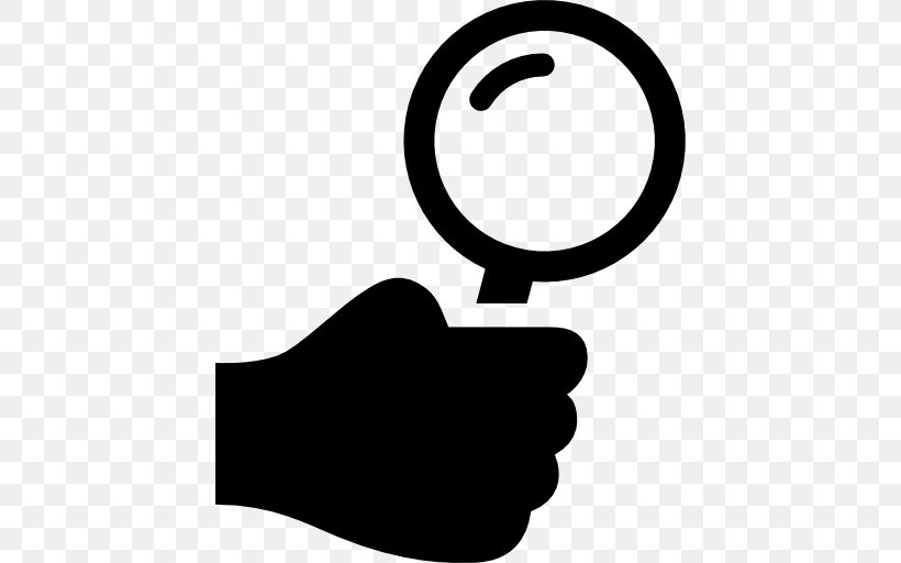 Hand Magnifying Glass, PNG, 512x512px, Hand, Area, Black, Black And White, Brand Download Free