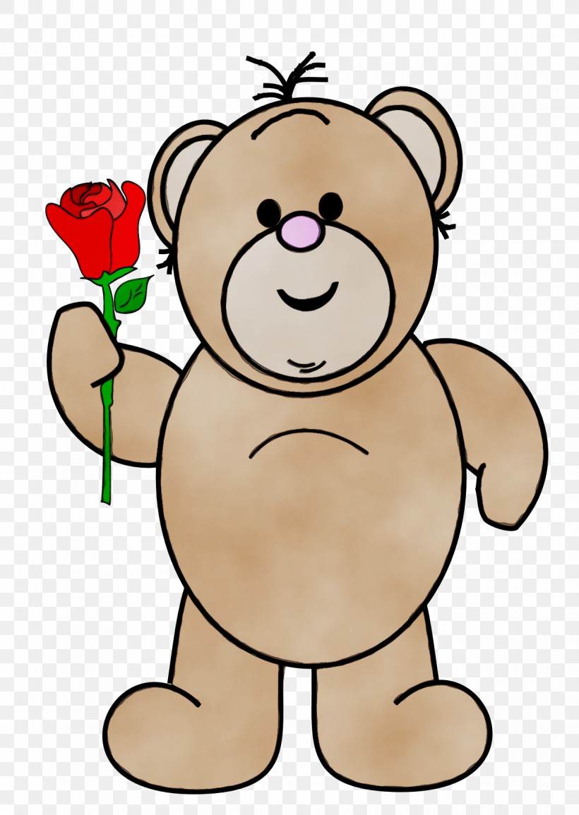 Teddy Bear, PNG, 1240x1748px, Watercolor, Animal Figure, Cartoon, Cheek, Nose Download Free