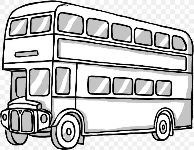 Double-decker Bus Drawing, PNG, 856x664px, Bus, Area, Automotive Design, Automotive Exterior, Black And White Download Free