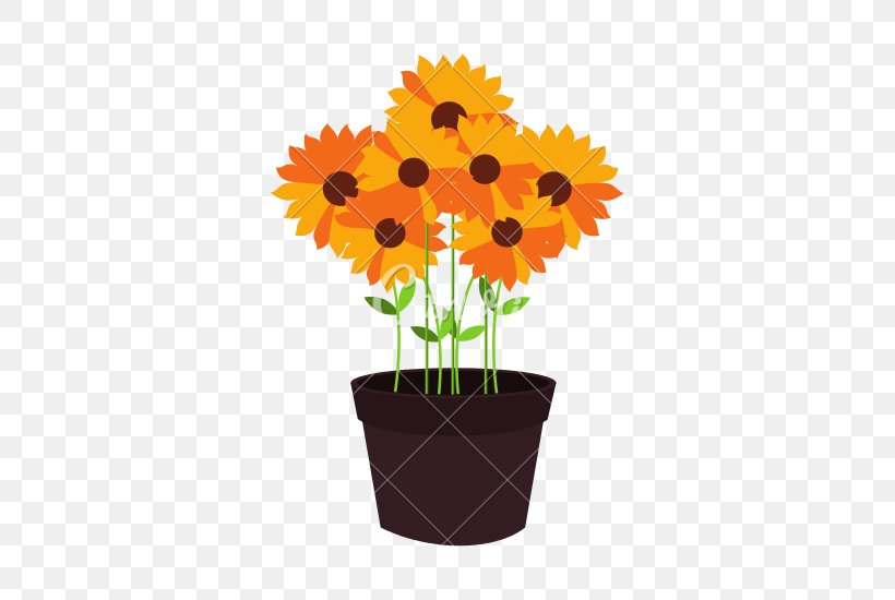 Flowerpot Common Sunflower Graphic Design, PNG, 550x550px, Flower, Art, Common Sunflower, Cut Flowers, Daisy Family Download Free