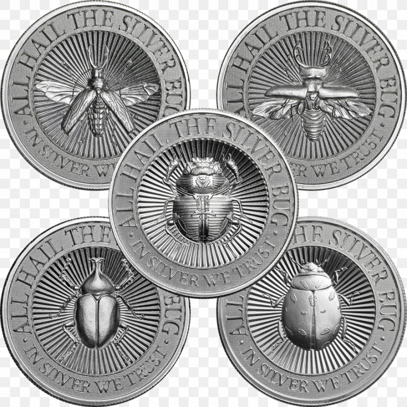 Silver Coin Beetle Fineness Bullion, PNG, 900x900px, Silver, Beetle, Black And White, Bullion, Clutch Part Download Free