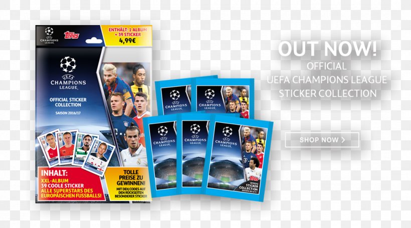 2015–16 UEFA Champions League 2016–17 UEFA Champions League Sticker Advertising Brand, PNG, 1080x600px, Sticker, Advertising, Album, Brand, Brochure Download Free