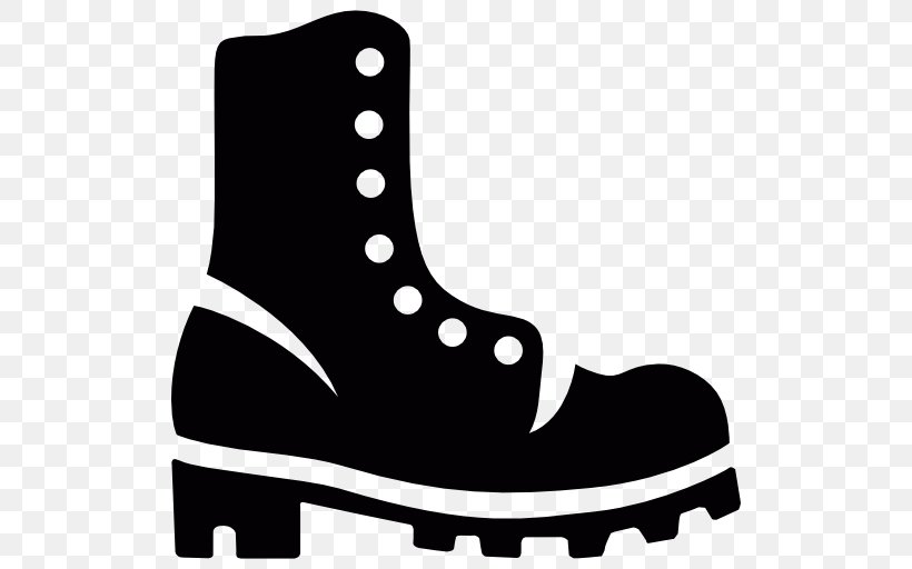 Hiking Boot Vector Graphics Shoe, PNG, 512x512px, Boot, Area, Black, Black And White, Cowboy Boot Download Free