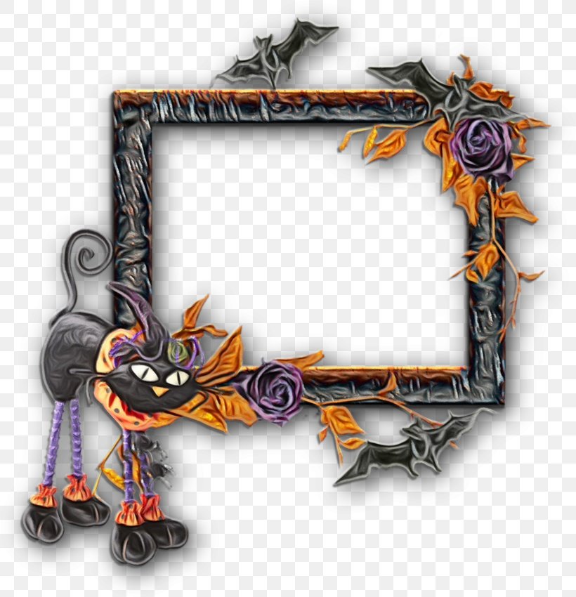 Halloween Cartoon Background, PNG, 820x850px, 2018, Picture Frames, Cornice, Goth Subculture, Gothic Art Download Free