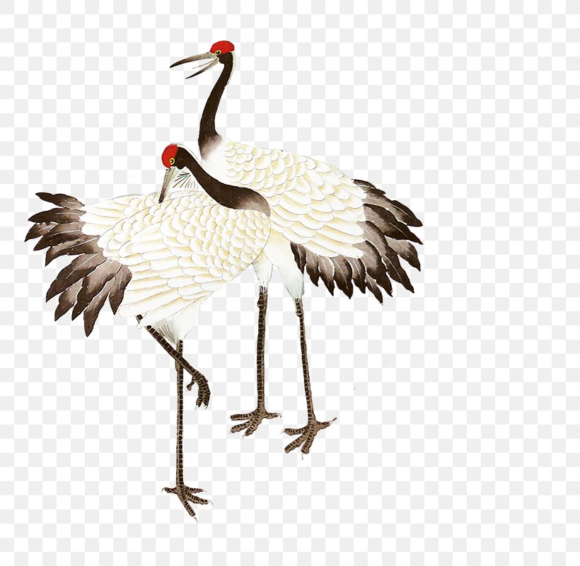 Crane Ink Wash Painting Cartoon, PNG, 800x800px, Crane, Beak, Bird, Cartoon, Chinoiserie Download Free