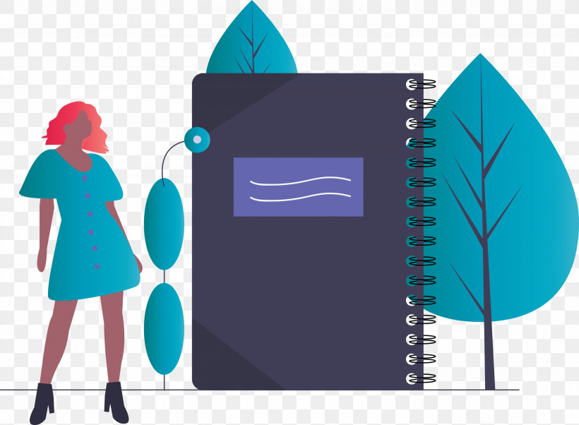 Notebook Girl, PNG, 2999x2204px, Notebook, Electric Blue, Girl, Turquoise Download Free