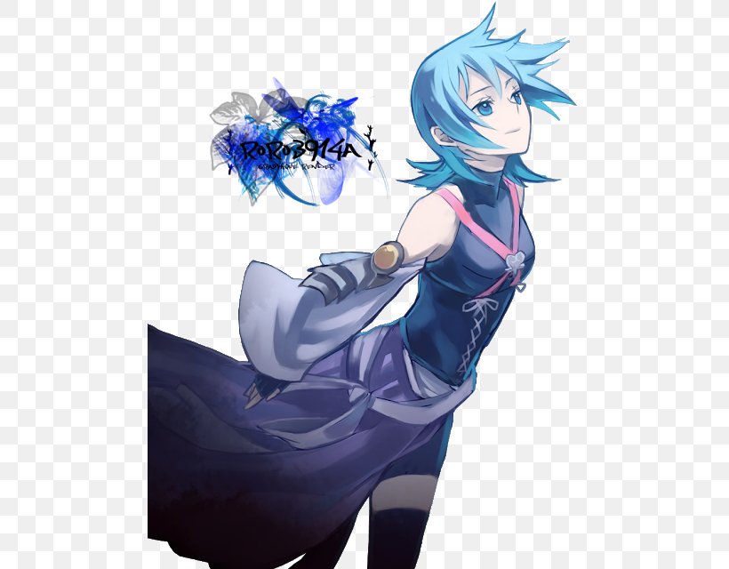 Kingdom Hearts Birth By Sleep Aqua Video Game Warflame, PNG, 488x640px, Watercolor, Cartoon, Flower, Frame, Heart Download Free
