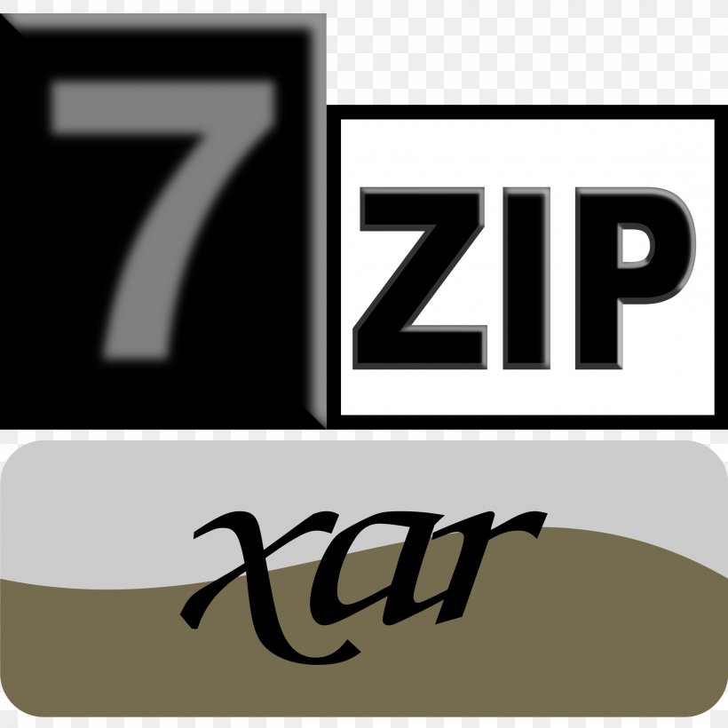 7-Zip Free And Open-source Software Computer Software Clip Art, PNG, 2400x2400px, Free And Opensource Software, Black And White, Brand, Computer Software, File Archiver Download Free
