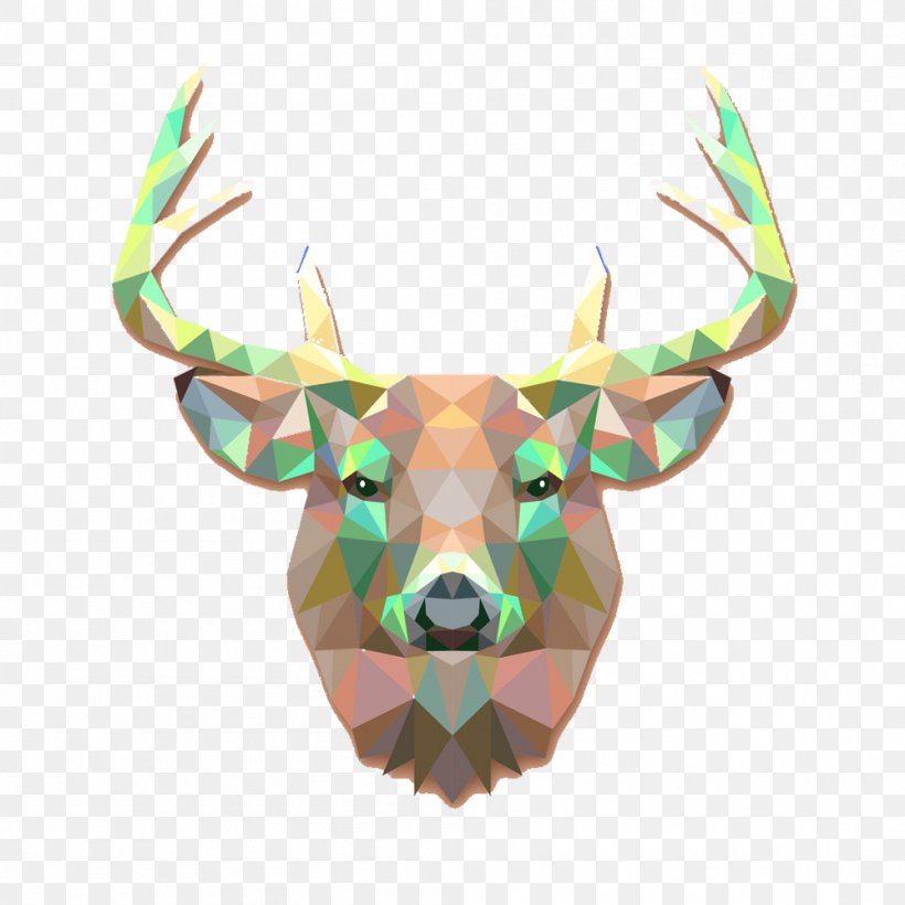 Geometric Deer Picture Material, PNG, 999x999px, Sticker, Antler, Bumper Sticker, Decal, Deer Download Free