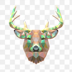 Geometric Deer Picture Material PNG