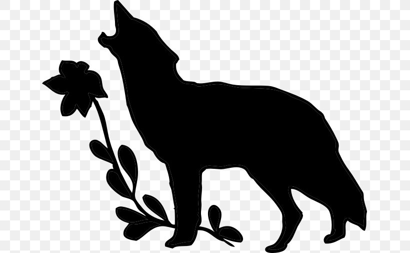 Wolf Walking Silhouette Drawing Clip Art, PNG, 651x505px, Wolf Walking, Arctic Wolf, Black, Black And White, Black Cat Download Free