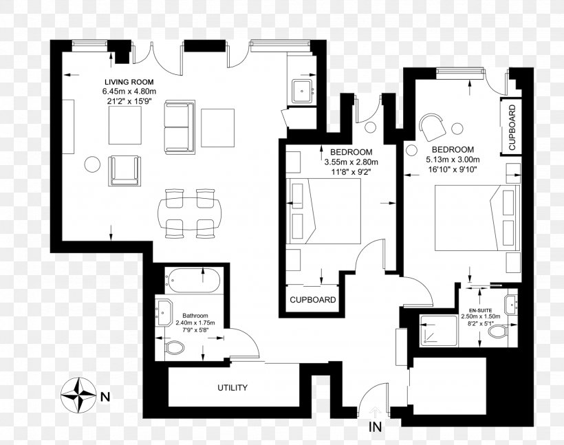 Floor Plan Architecture Furniture Square Meter, PNG