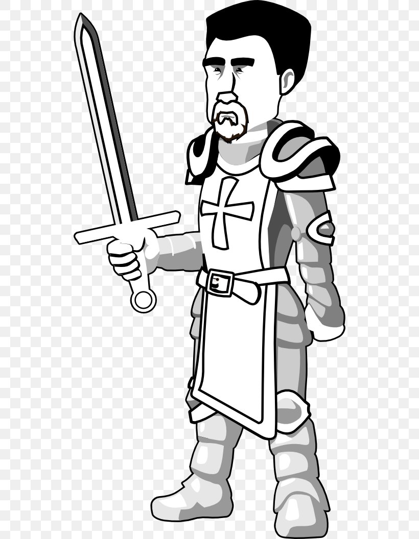 Knight Black And White Free Content Clip Art, PNG, 532x1056px, Knight, Area, Arm, Art, Artwork Download Free
